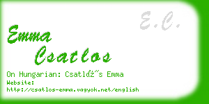 emma csatlos business card